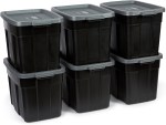 6, 18 gallons Rubbermaid totes